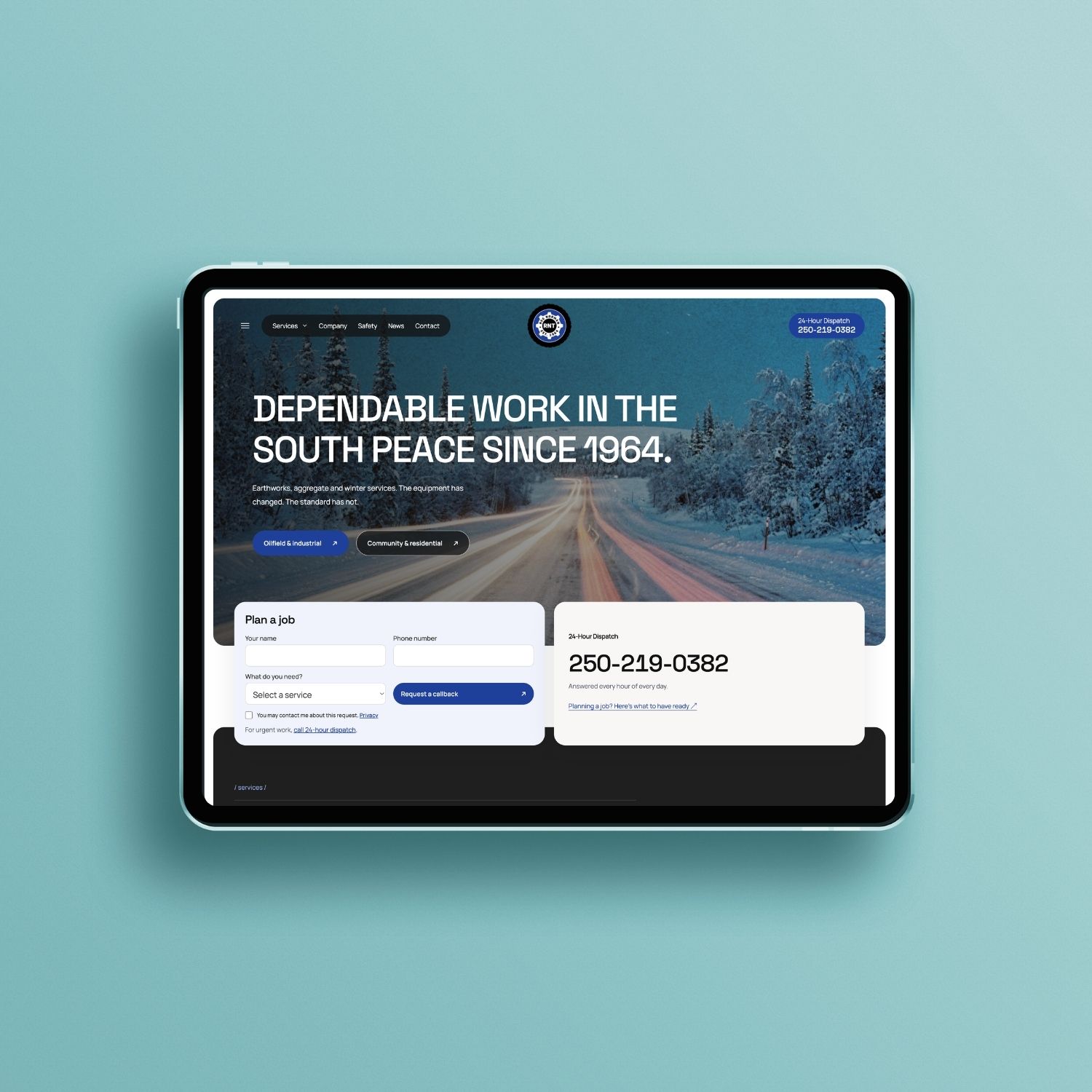 Reg Norman Trucking website preview
